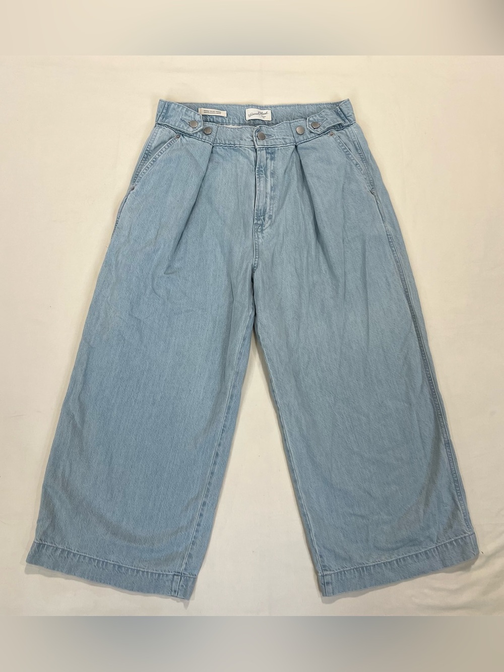 Universal Thread Light Wash Wide-Leg Pleated Jeans